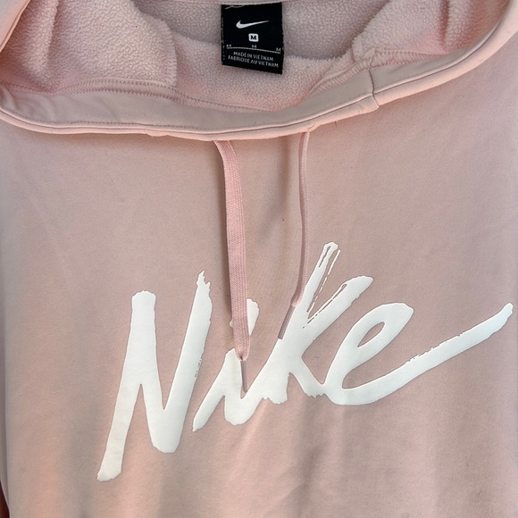 Baby Pink Nike Fleece Hooded Sweatshirt - Picture 2 of 10